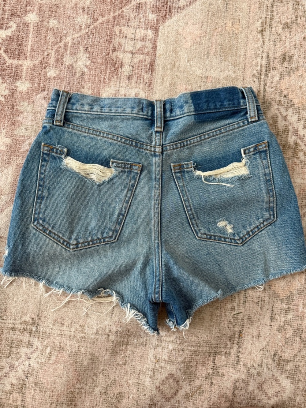 Abercrombie | Annie High-Rise Distressed Denim Shorts - Picture 4 of 4